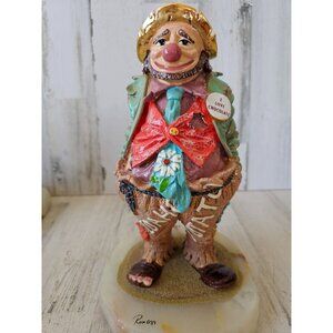 Ron Lee clown I‎ love chocolate 1989 vintage circus Gold statue figurine